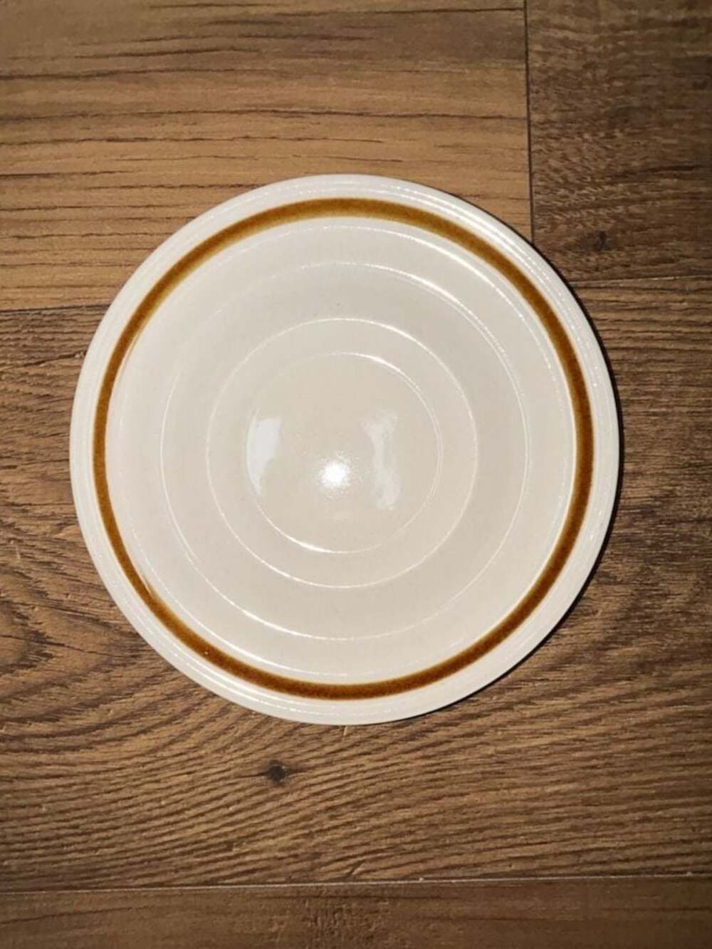 Mountain Wood Collection Stoneware Saucer Plate with Brown Stripe, Japan